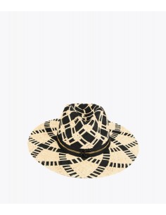 SOMBRERO TRENZADO BICOLOR NEGRO