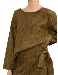 BLUSA EFECTO PLISADO VERDE