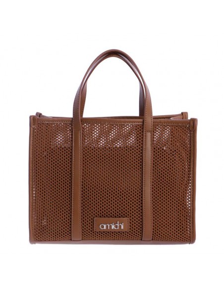 TOTE REJILLA MARRON AMICHI