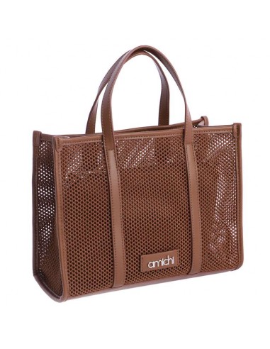 TOTE REJILLA MARRON AMICHI