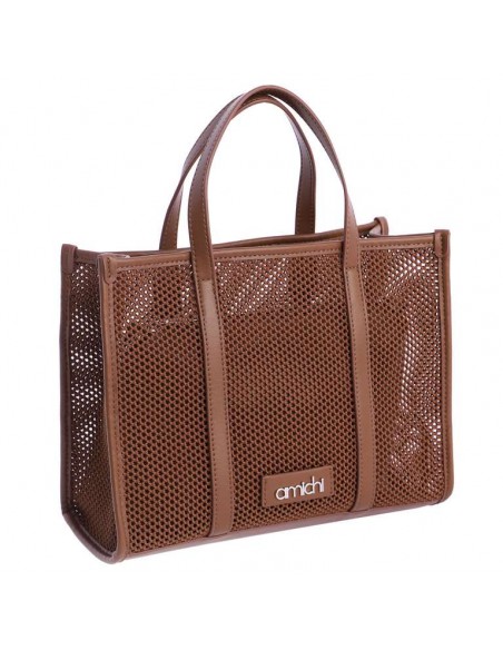 TOTE REJILLA MARRON AMICHI