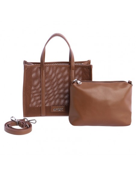 TOTE REJILLA MARRON AMICHI