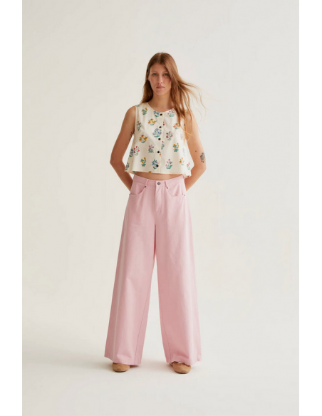 PANTALON WIDE ROSA