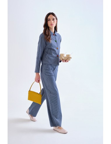 PANTALON VAQUERO CON RAYAS AZUL