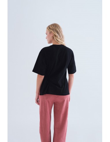 CAMISETA FRUNCIDO NEGRA