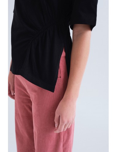 CAMISETA FRUNCIDO NEGRA