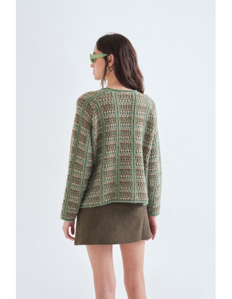 JERSEY VERDE CON DETALLES MARRONES