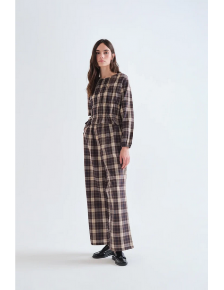 PANTALON CUADROS MARRON