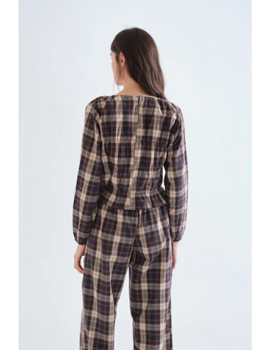 PANTALON CUADROS MARRON