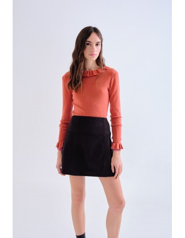 TOP CON VOLANTE DE PUNTO CORAL