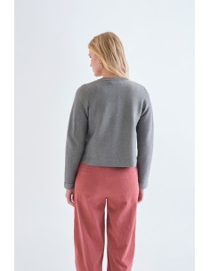 CARDIGAN BASIC GRIS/VERDE CF 2