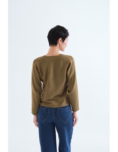 CARDIGAN EVASE DE PUNTO VERDE BOTONES GRANDES