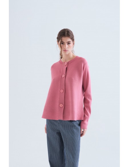 CARDIGAN EVASE CF ROSA