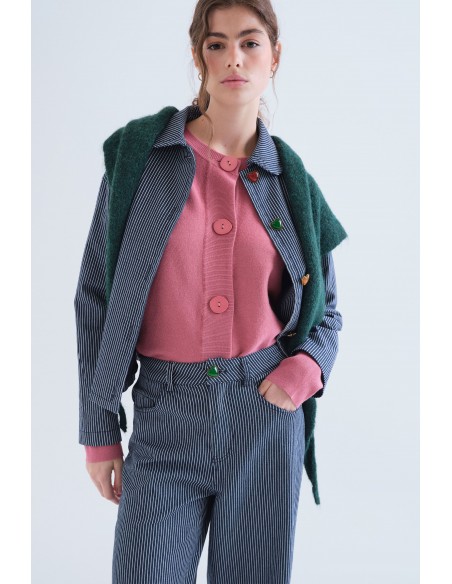 CARDIGAN EVASE CF ROSA