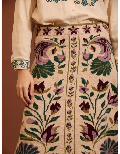 FALDA DE PUNTO ESTAMPADO FLORAL