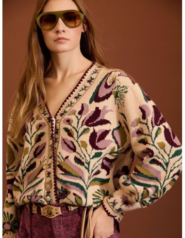 CÁRDIGAN JACQUARD FLORAL