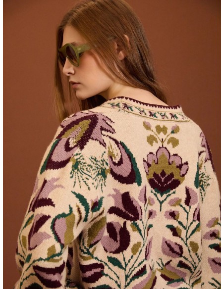 CÁRDIGAN JACQUARD FLORAL