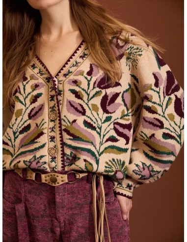 CÁRDIGAN JACQUARD FLORAL