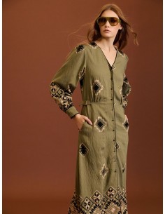 VESTIDO CAMISERO ÉTNICO BORDADO
