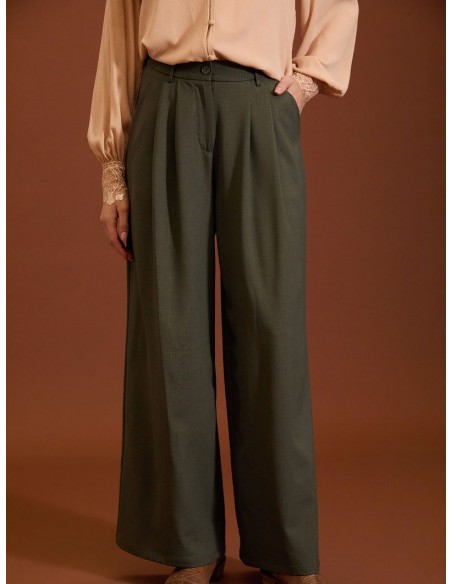 PANTALONES PALAZZO PLISADOS CON LUREX
