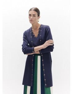 CARDIGAN LARGO TACHAS