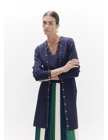 CARDIGAN LARGO TACHAS