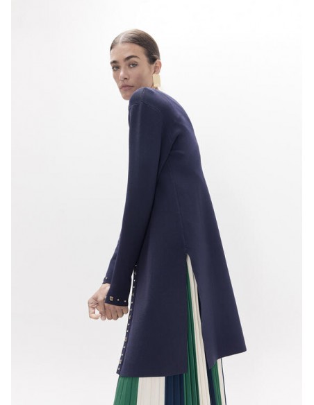 CARDIGAN LARGO TACHAS