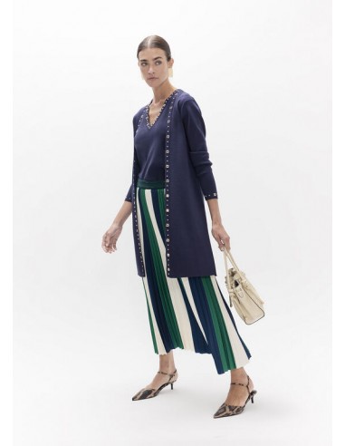 CARDIGAN LARGO TACHAS