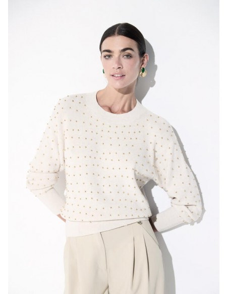 JERSEY MINI TACHAS BEIG