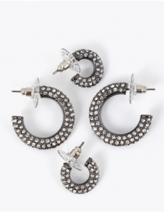 PACK PENDIENTES ARO CRISTALES
