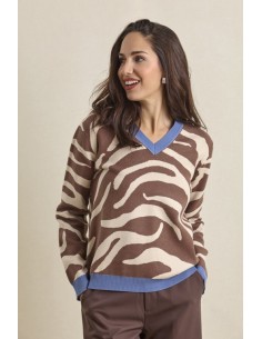JERSEY PRINT MARRÓN