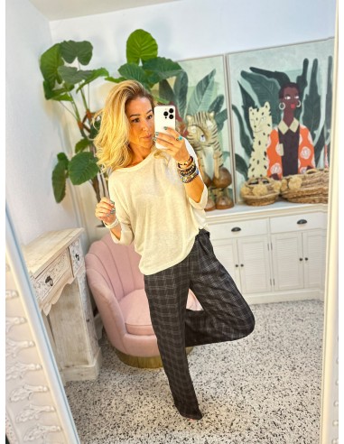 PANTALÓN ANCHO CUADROS