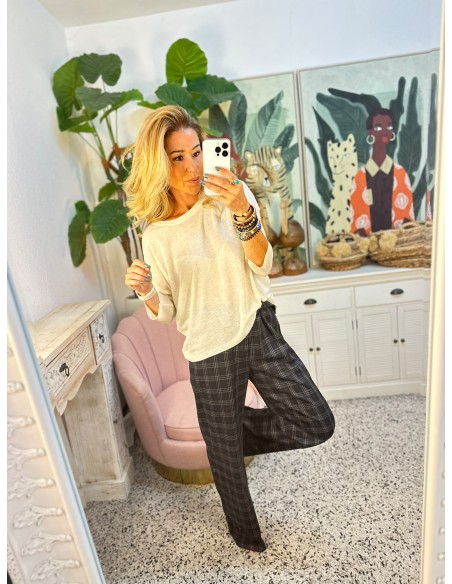 PANTALÓN ANCHO CUADROS