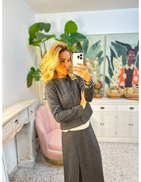 CHAQUETA GRIS BOTONES