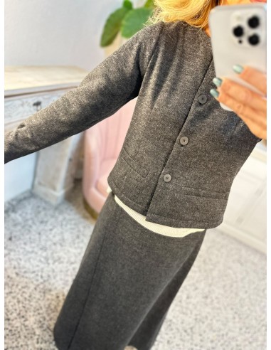 CHAQUETA GRIS BOTONES