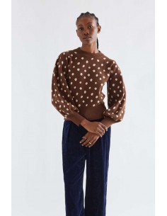 JERSEY CON ESTAMPADO PUNTO MARRÓN CATAHOULA