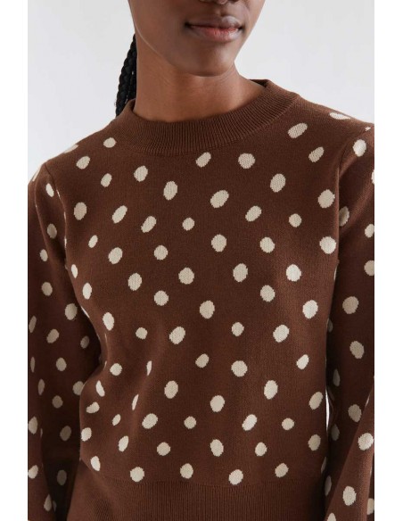 JERSEY CON ESTAMPADO PUNTO MARRÓN CATAHOULA