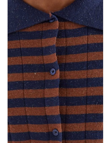 CÁRDIGAN PUNTO CON ESTAMPADO DE RAYAS AZUL...