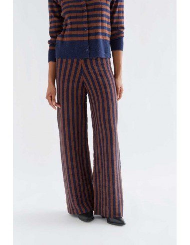 PANTALÓN PUNTO CON ESTAMPADO DE RAYAS AZUL...