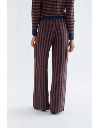 PANTALÓN PUNTO CON ESTAMPADO DE RAYAS AZUL...