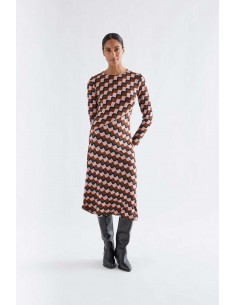 VESTIDO MIDI CON ESTAMPADO SCALA