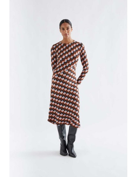 VESTIDO MIDI CON ESTAMPADO SCALA
