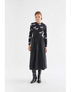 VESTIDO MIDI DE ALGODÓN CON ESTAMPADO HORSE