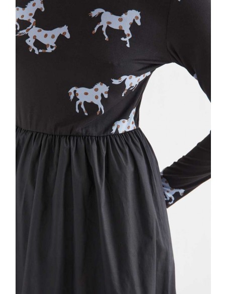 VESTIDO MIDI DE ALGODÓN CON ESTAMPADO HORSE