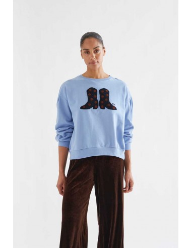 SUDADERA ALGODÓN CON BORDADO DE BOTAS COWBOY
