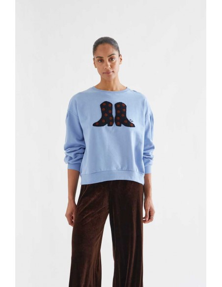 SUDADERA ALGODÓN CON BORDADO DE BOTAS COWBOY
