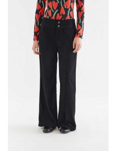 PANTALÓN DE PANA DOBLE BOTÓN NEGRO