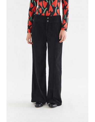 PANTALÓN DE PANA DOBLE BOTÓN NEGRO