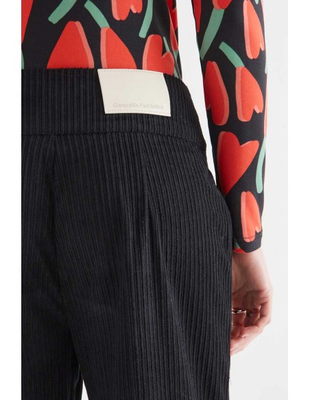 PANTALÓN DE PANA DOBLE BOTÓN NEGRO