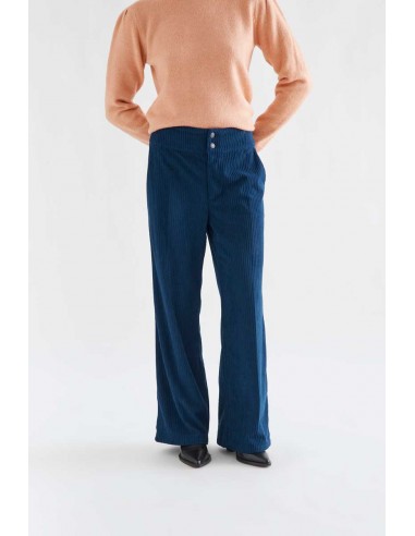 PANTALÓN DE PANA DOBLE BOTÓN AZUL MARINO